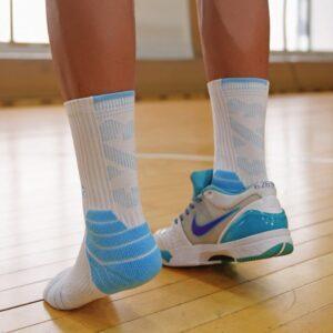Chaussettes de sport Ehot 3X3 Blanc-Bleu Crew Chaussettes 479018