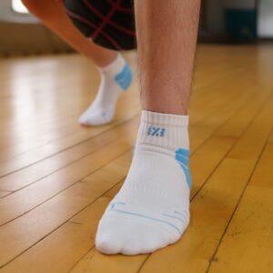 Chaussettes de sport Ehot 3X3 Blanc-Bleu Chaussettes Courtes Noir 478996