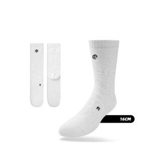 Chaussettes de sport Ehot Circles White Crew Socks Gris 480321