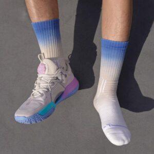 Chaussettes de sport Ehot dégradé Beige-bleu Crew chaussettes 483804