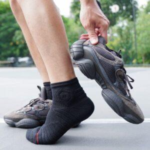 Chaussettes de sport Ehot Hexagon Black Quarter Socks Gris 480182