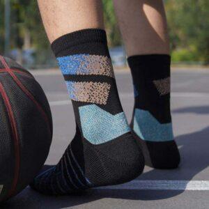 Chaussettes de sport Ehot Lined Noir-Bleu Quarter Chaussettes 483262