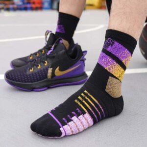 Chaussettes de sport Ehot Lined Noir-Violet Quarter Chaussettes 483270