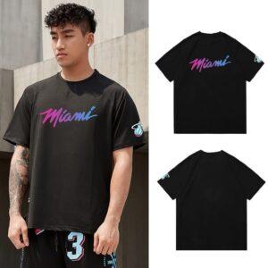 Ehot Miami T-shirt noir dégradé néon 475767