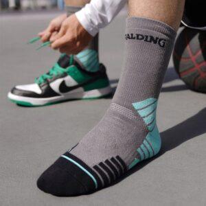 Ehot Spalding Controls Chaussettes Crew Gris-Noir Blanc 484368