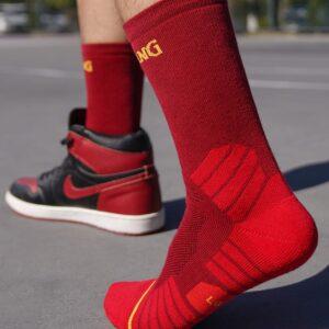 Ehot Spalding Controls Chaussettes Crew Rouge-Jaune 484370