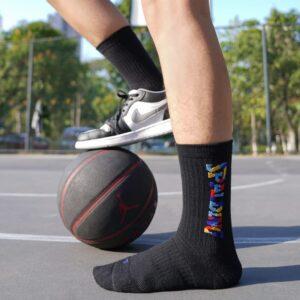 Chaussettes de sport Ehot Spalding Text Black Crew Socks 481810