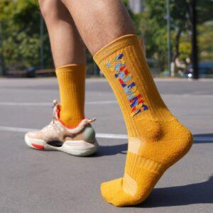 Chaussettes de sport Ehot Spalding Text Orange Crew Chaussettes Noir 481834