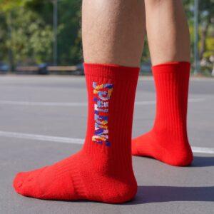 Chaussettes de sport Ehot Spalding Text Red Crew Socks 481852