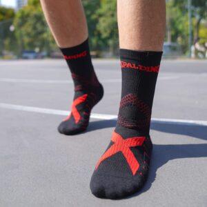 Chaussettes de sport Ehot Spalding Web Noir-Rouge Crew Chaussettes Rouge 481778