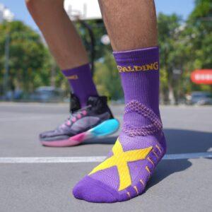 Chaussettes Ehot Spalding Web violet-jaune 481773