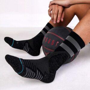 Chaussettes de sport Ehot Stripes Noir-Gris Crew Chaussettes 486376