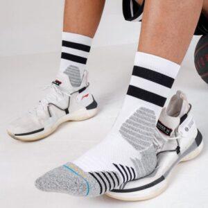 Chaussettes de sport Ehot Stripes Blanc-Noir Crew Chaussettes 486370