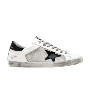 Golden Goose Baskets basses Superstar en détresse Talon noir G33MS590 L26