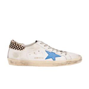 Golden Goose Baskets basses Superstar en détresse Bleu crème G32MS590 E97