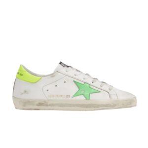Baskets Golden Goose Superstar Low Blanc Vert Jaune F34WS590 O70