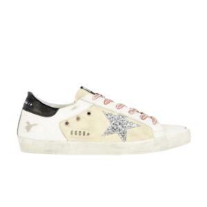Baskets Golden Goose Superstar argentées à paillettes G36WS590 S63