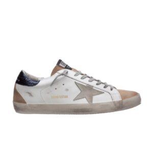 Baskets Golden Goose Superstar en peau de serpent – Blanc Nude G36MS590 T86