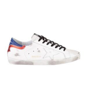 Baskets Golden Goose Superstar Blanc Bleu Rouge G36MS590 T88