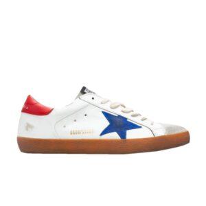 Baskets Golden Goose Superstar Blanc Bluette Rouge GMF00101 F000355 80322