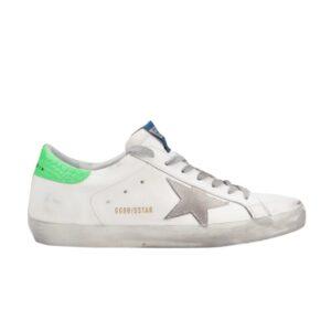 Baskets Golden Goose Superstar Blanc Vert Argent GMF00101 F000362 10286