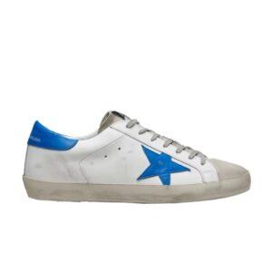 Baskets Golden Goose Superstar Blanc Ice Bleu G35MS590 Q23