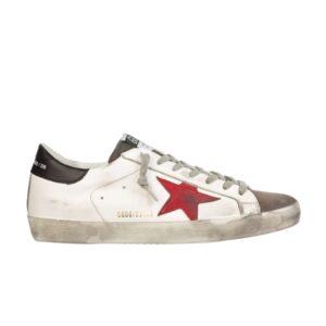 Baskets Golden Goose Superstar Blanc Rouge G35MS590 Q74
