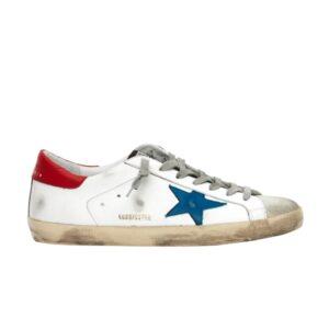 Baskets Golden Goose Superstar Blanc Rouge Bleu G36MS590 T77
