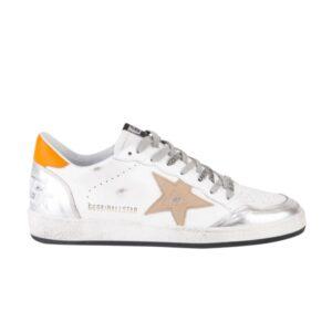 Baskets Golden Goose Superstar Blanc Argent Orange G36MS592 A52