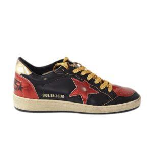 Baskets Golden Goose Wmns Ball Star Noir Rouge Or Orange G33WS592 07