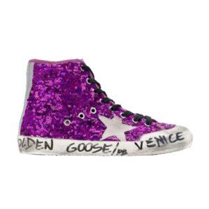 Baskets Golden Goose Wmns Francy Donna High Violet Paillettes Noir G34WS591 B72
