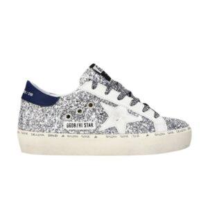 Baskets Golden Goose Wmns Hi Star Argent Glitter Bleu G35WS945 K7