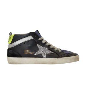Baskets Golden Goose Wmns Mid Star Noir Argent G35WS634 T2