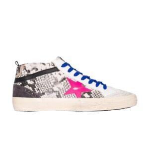 Baskets Golden Goose Wmns Mid Star Nude Fuchsia Noir G35WS634 T5
