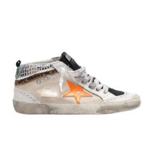 Baskets Golden Goose Wmns Mid Star Orange Noir G36WS634 V4