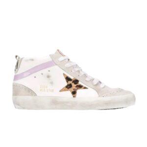 Baskets Golden Goose Wmns Mid Star Blanc Léopard Multicolore G36WS634 U7