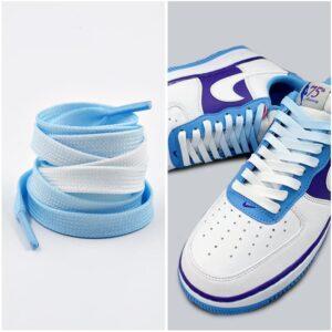 Gorilla Guard Air Force 1 Lakers Lacets dégradés bleus 473696