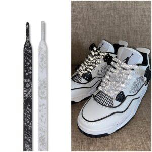 Gorilla Guard Air Jordan 4 BW Glow Paisley Lacets Noir 473985