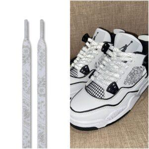 Gorilla Guard Air Jordan 4 Blanc Glow Paisley Lacets 473979