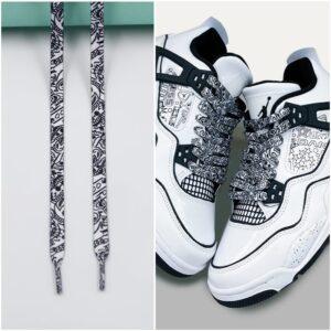 Gorilla Guard Air Jordan 4 Lacets Paisley Blanc 473969