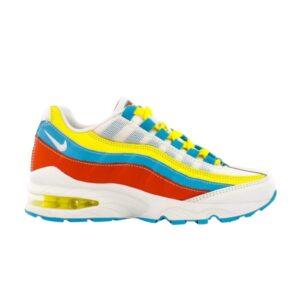 Nike Air Max 95 GS Blanc Bleu Fury Opti Jaune CK0055 400