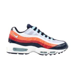 Baskets Wmns Nike Air Max 95 Blanc Flash Flame Rouge Noir 698014 113