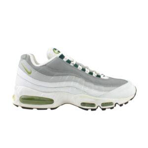 Baskets Wmns Nike Air Max 95 Cuir Blanc Poire Forêt Foncé 605070 131