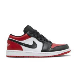 Air Jordan 1 Low Bred Toe Baskets Noir 553558 612