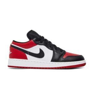 Air Jordan 1 Low GS Bred Toe Baskets 553560 612