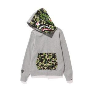 BAPE ABC Camo NW20 Sweat à capuche zippé Shark Gris/Vert Gris/Vert 489250