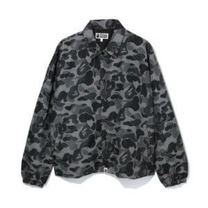 Bomber BAPE ABC Camo Veste d'entraîneur décontractée Noir Noir 491446