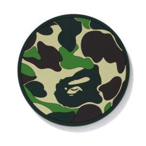 BAPE ABC Camo Dessous de Verre en Caoutchouc Vert Blanc 491470