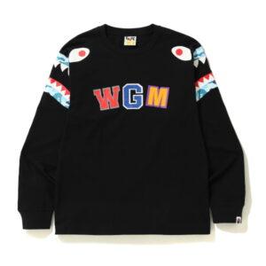 T-Shirt BAPE ABC Camo Shark épaule L/S Tee noir/noir noir/noir 491631