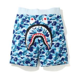 Short de sport BAPE ABC Camo Shark Sweatshorts Bleu Bleu 491659